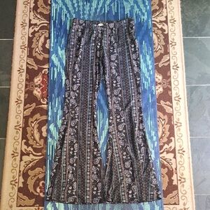 Bear Dance Black and Blue Paisley Boot-Cut Pants